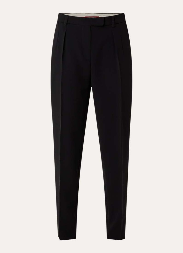 MaxMara Dames Canditi high waist slim fit pantalon met steekzakken in de kleur Zwart