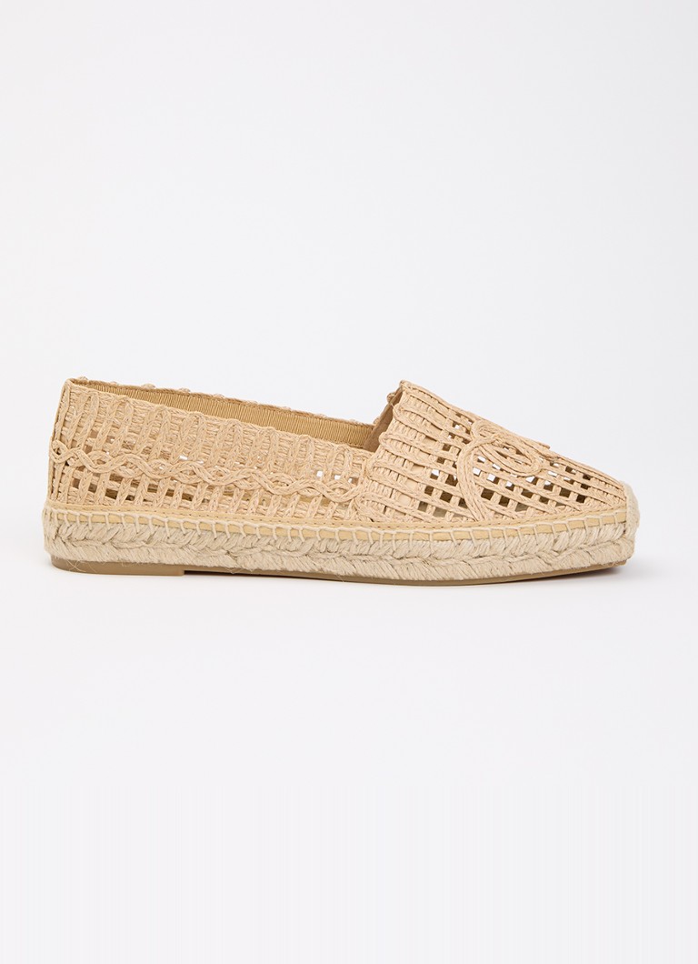 MaxMara Dames Espadrille met opengewerkt dessin in de kleur Camel