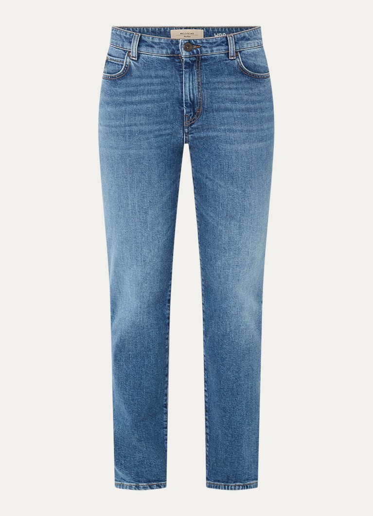 MaxMara Dames High waist slim fit jeans met medium wassing in de kleur Indigo