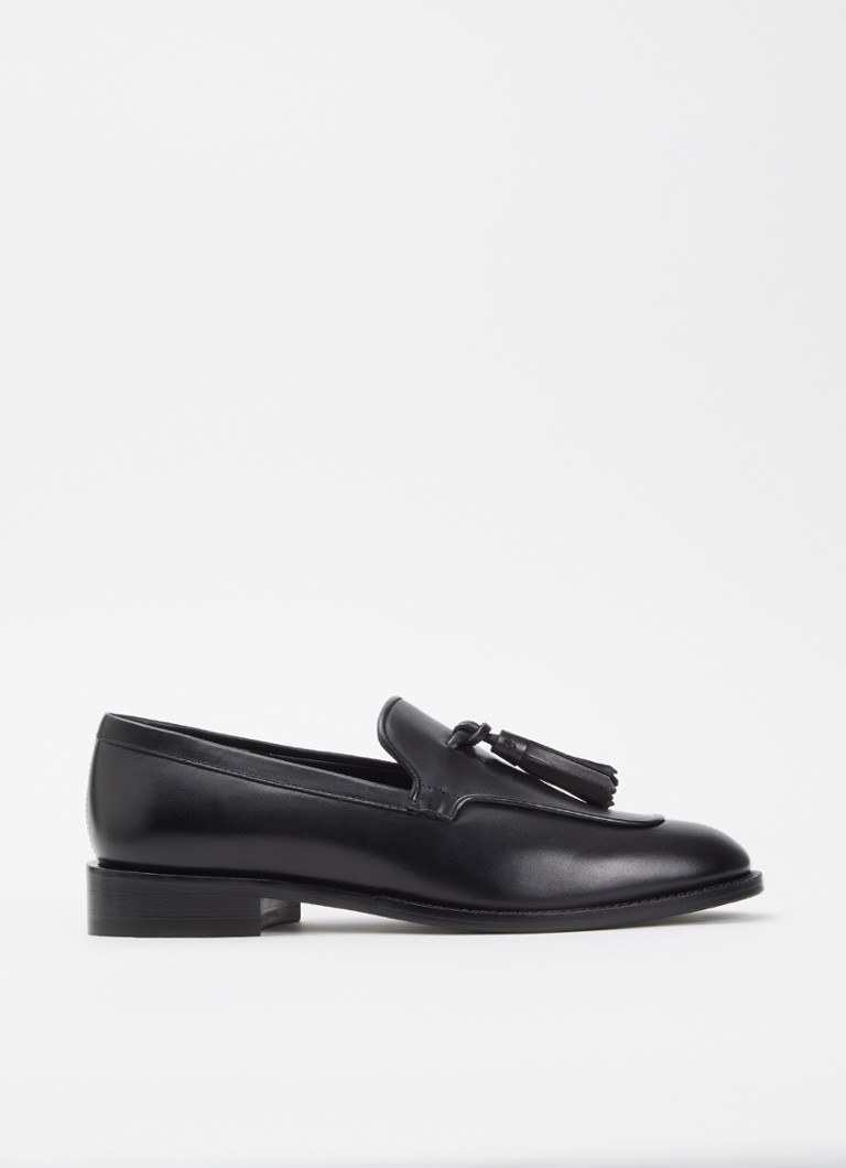 MaxMara Dames Loafer van leer in de kleur Zwart
