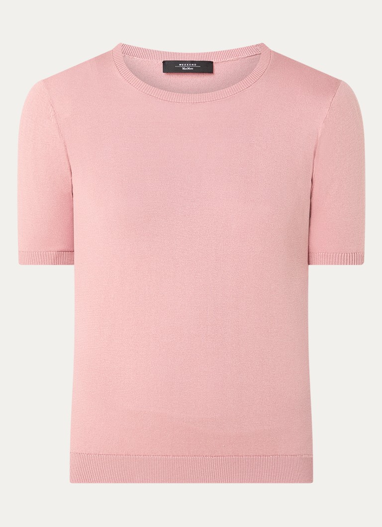 MaxMara Dames Gabarra T-shirt van satijn in de kleur Oudroze