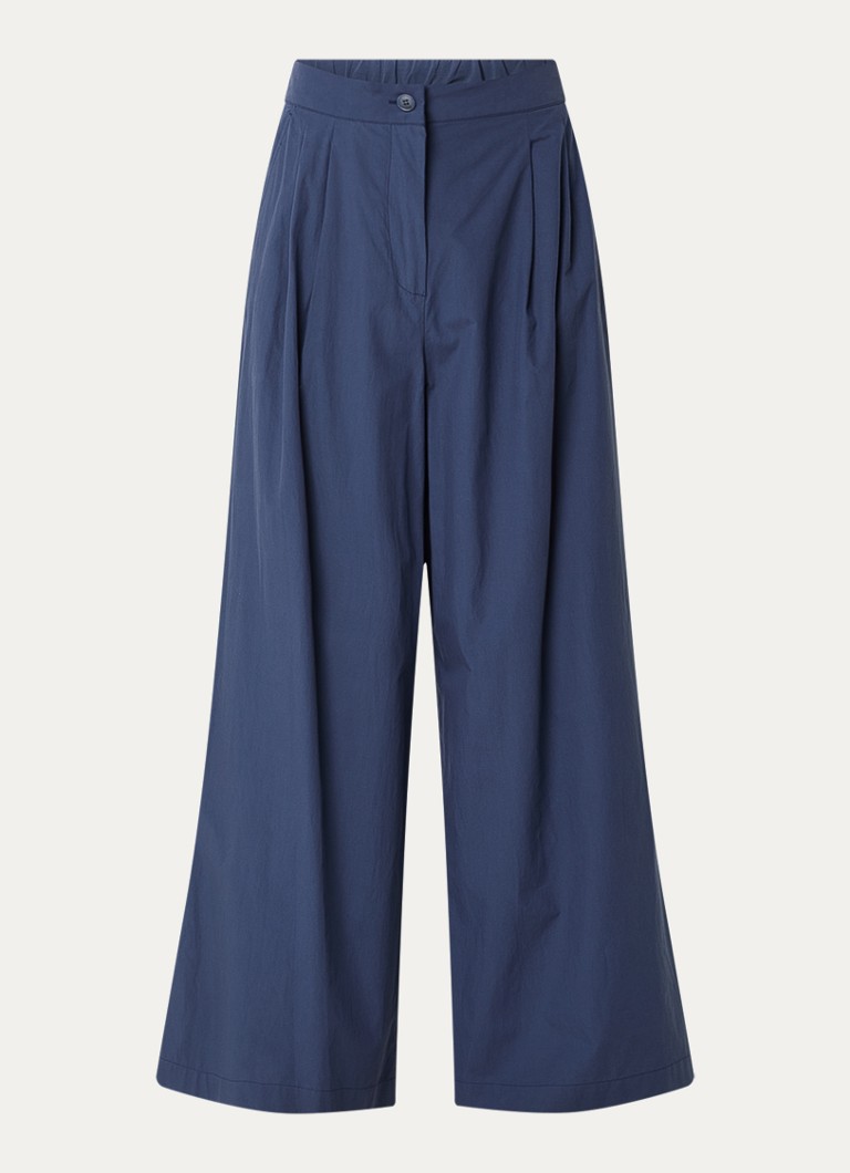MaxMara Dames High waist wide fit broek met steekzakken in de kleur Blauw