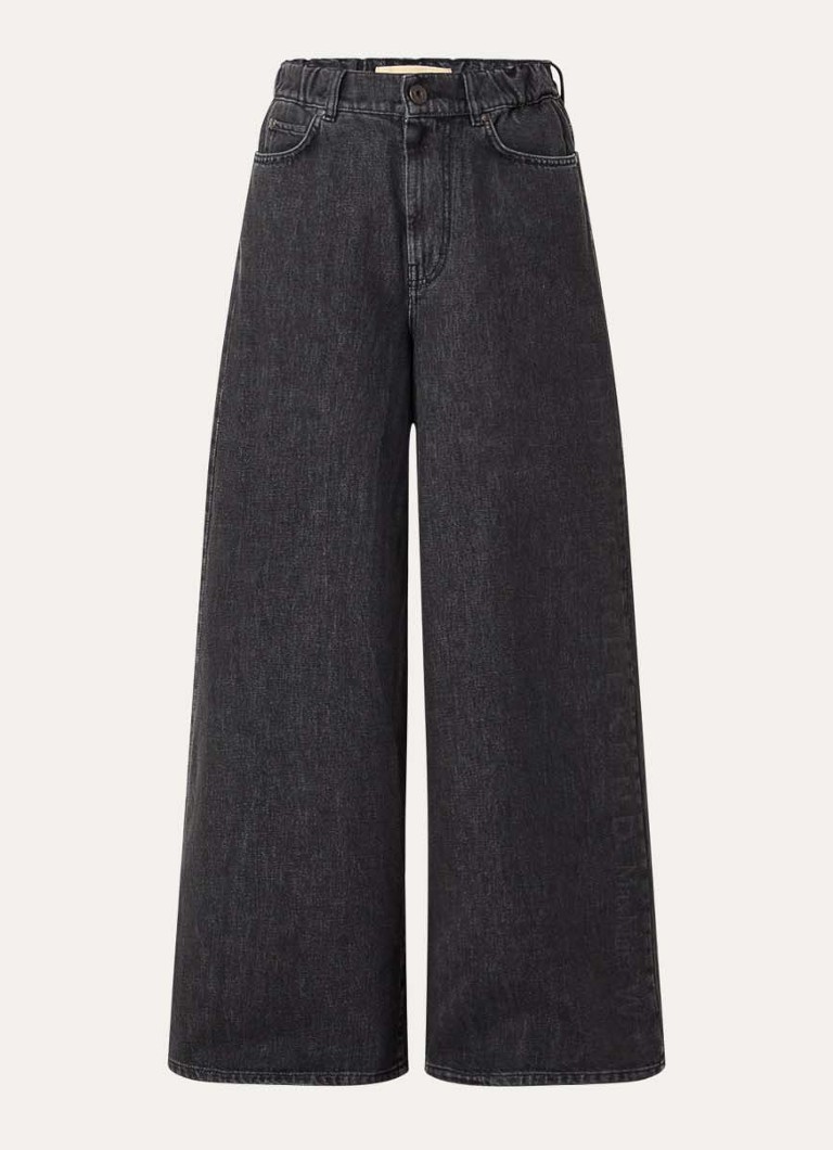 MaxMara Dames Vortice high waist wide leg jeans met gekleurde wassing in de kleur Antraciet