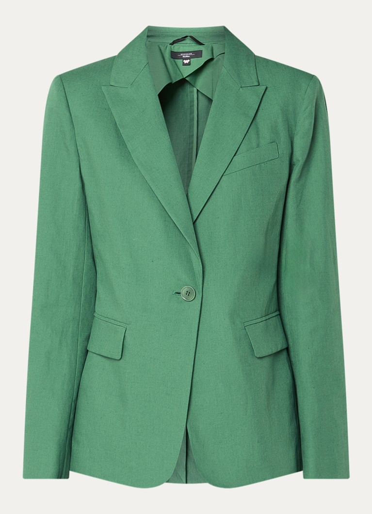 MaxMara Dames Blazer met schoudervulling en klepzakken in de kleur Donkergroen