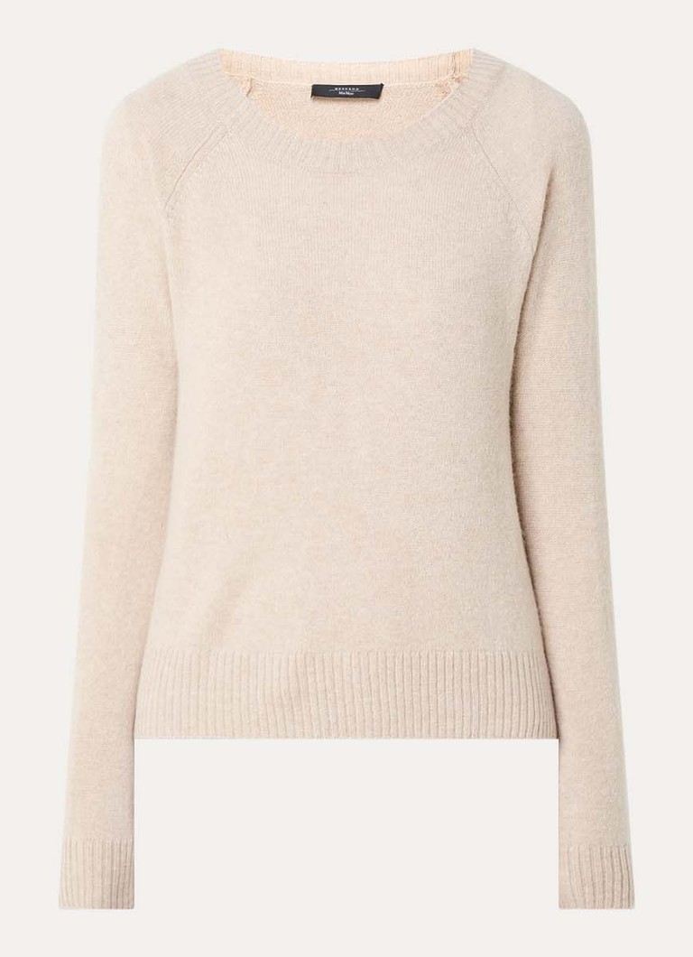 MaxMara Dames Fijngebreide pullover van kasjmier in de kleur Beige