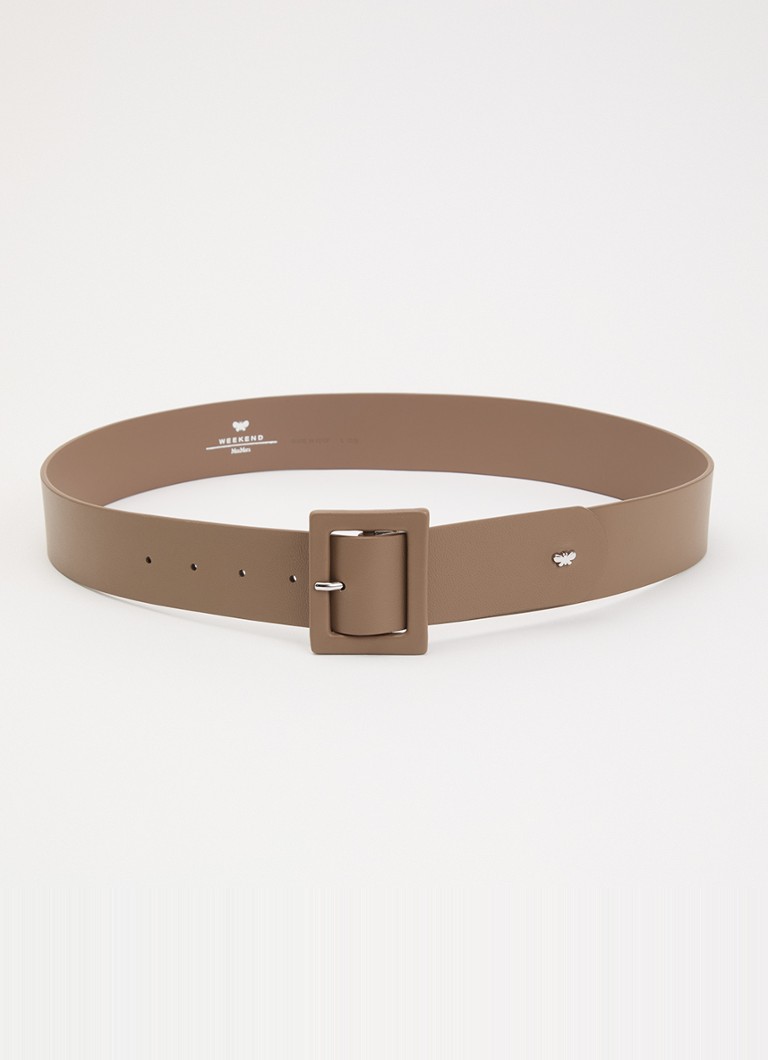 MaxMara Dames Brio riem van leer in de kleur Zand
