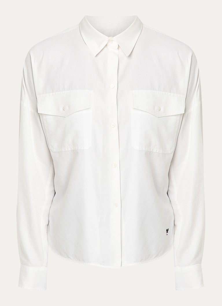 Max Mara Dames Pesi blouse met borstzakken in de kleur Wit