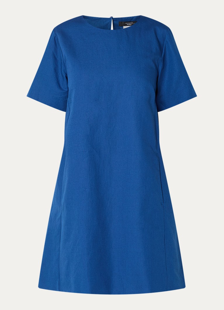 MaxMara Dames Daloa mini jurk in linnenblend in de kleur Blauw
