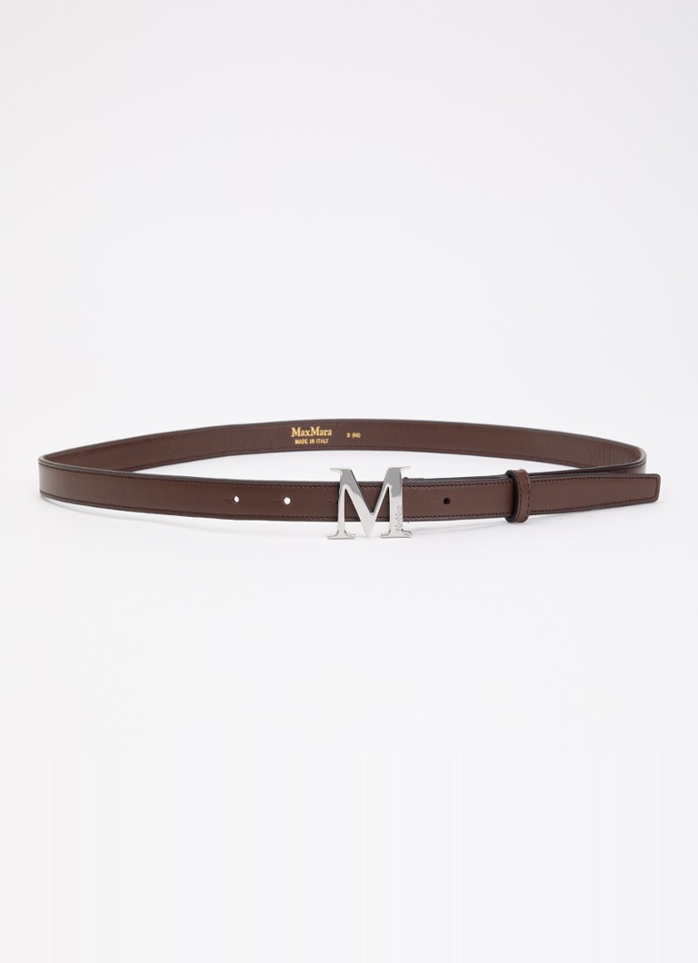 MaxMara Dames Marrone Scuro riem van leer in de kleur Donkerbruin