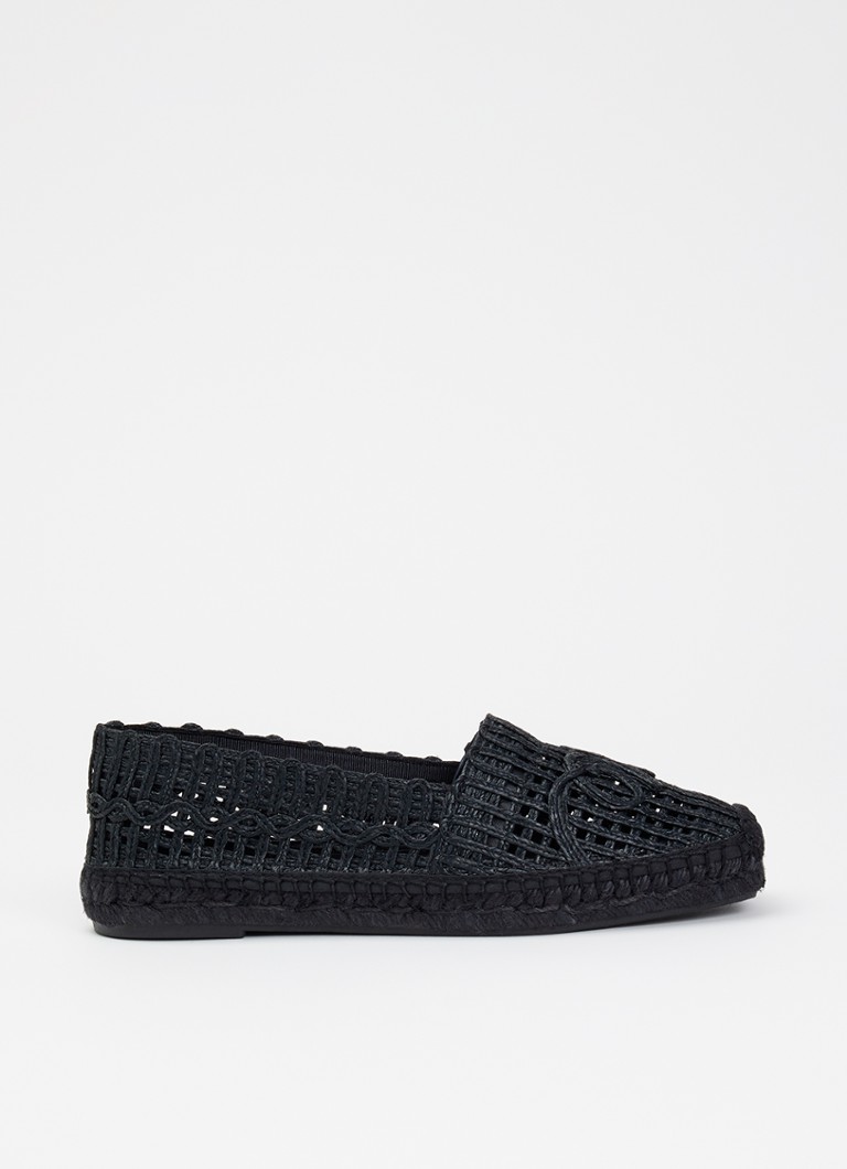 MaxMara Dames Espadrille met opengewerkt dessin in de kleur Zwart
