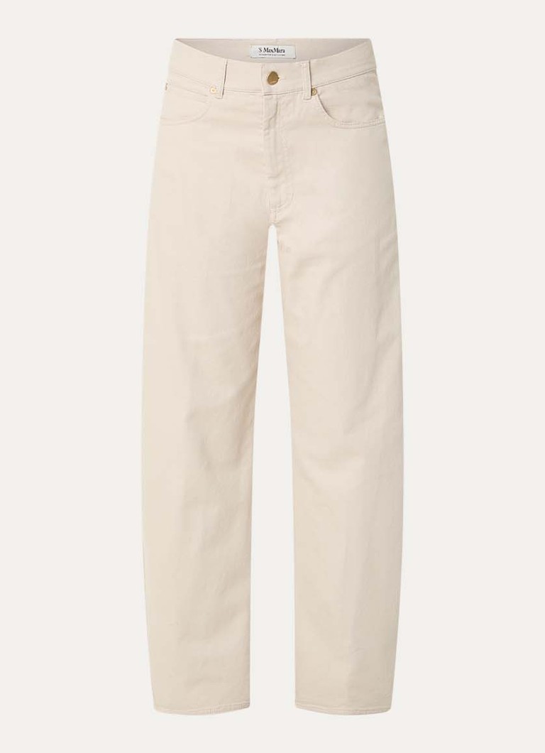 MaxMara Dames Emily high waist tapered jeans met gekleurde wassing in de kleur Beige