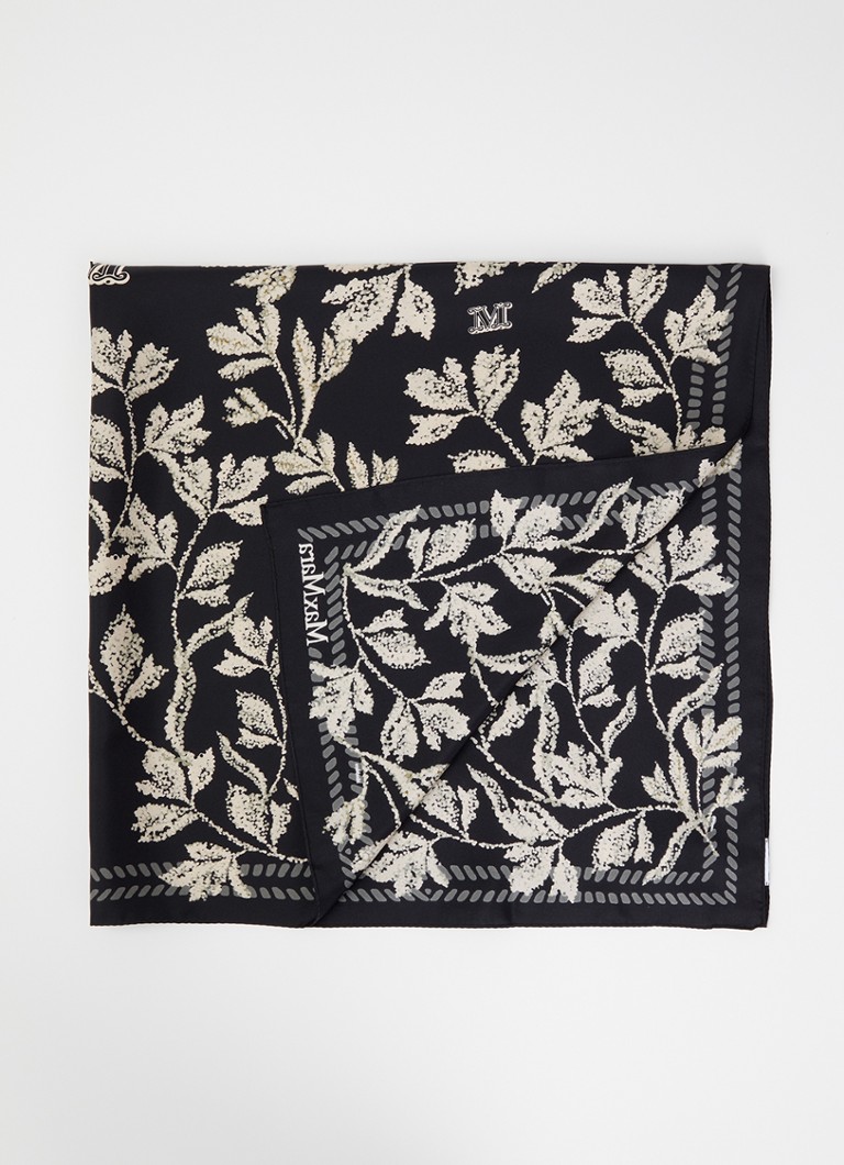 MaxMara Dames Sjaal van zijde 89 x 89 cm in de kleur Zwart