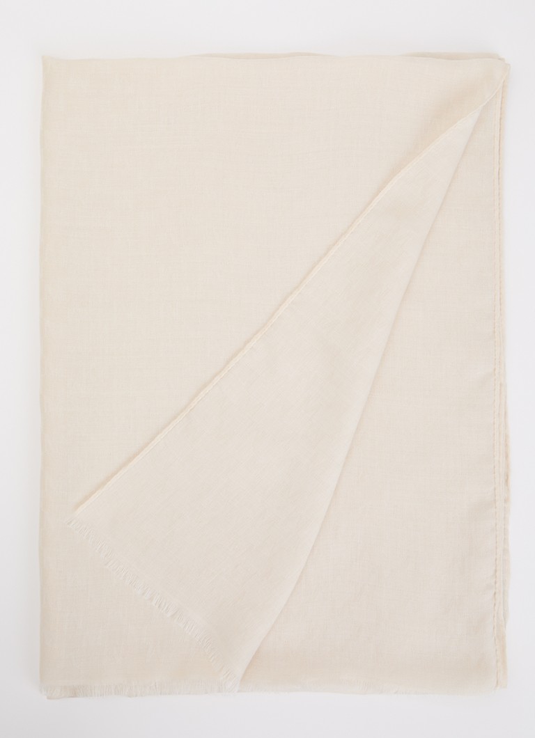 MaxMara Dames Sjaal 190 x 70 cm in de kleur Gebroken wit
