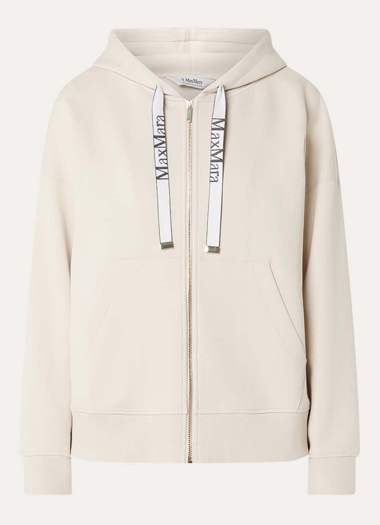 MaxMara Dames Jour sweatvest met capuchon in de kleur Vanillegeel