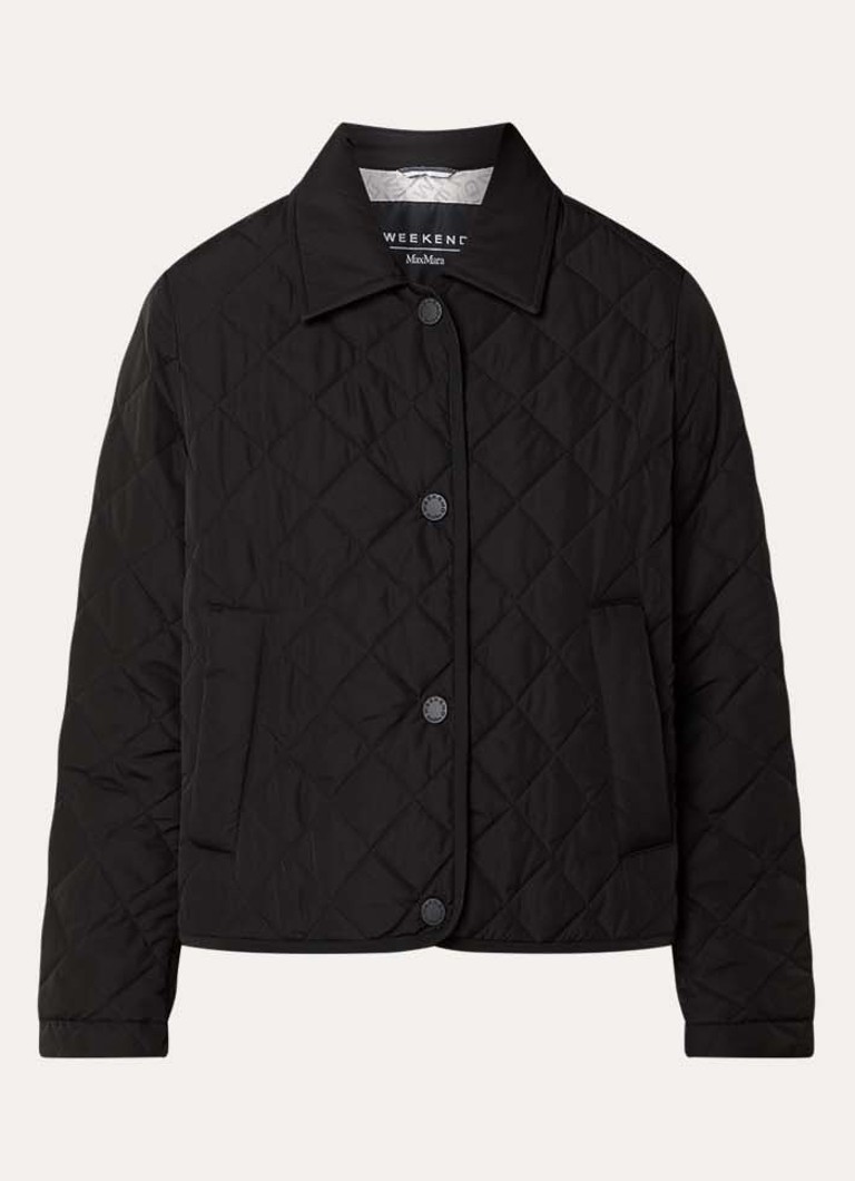 MaxMara Dames Gewatteerd jack met quilt patroon en steekzakken in de kleur Zwart
