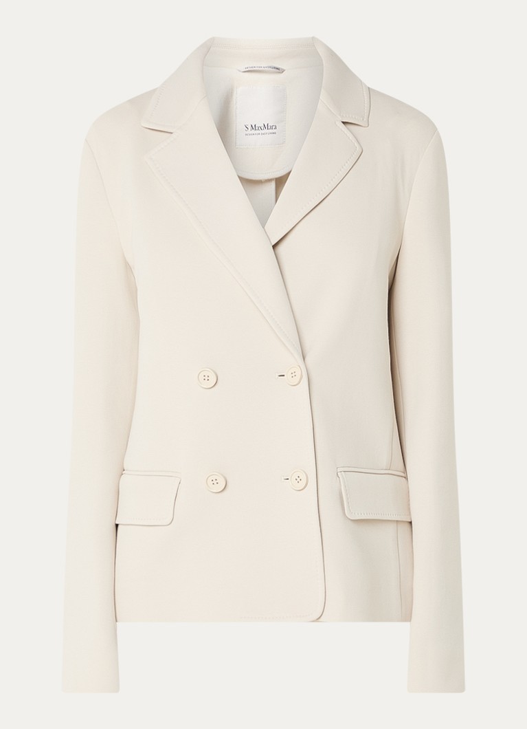 MaxMara Dames Badia double-breasted blazer met klepzakken in de kleur Beige