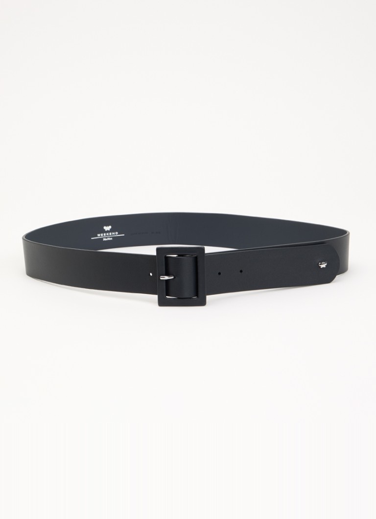 MaxMara Dames Brio riem van leer in de kleur Donkerblauw