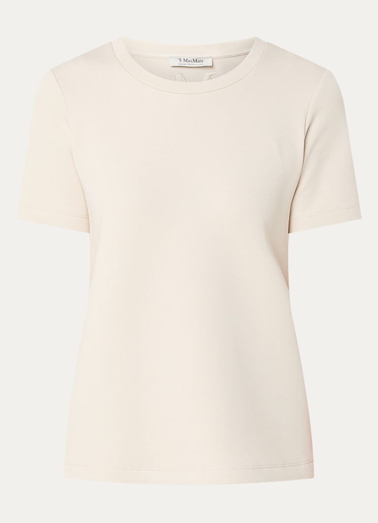 MaxMara Dames Nancy T-shirt met ronde hals in de kleur Beige