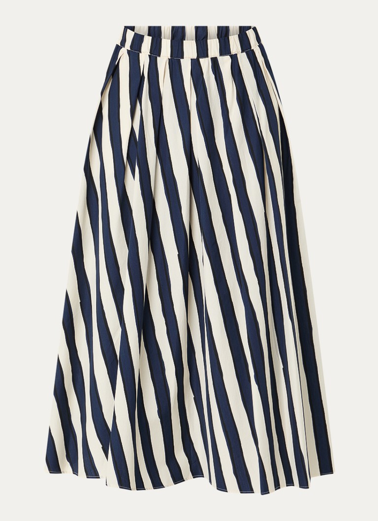 MaxMara Dames Duomo midi rok met print en steekzakken in de kleur Donkerblauw