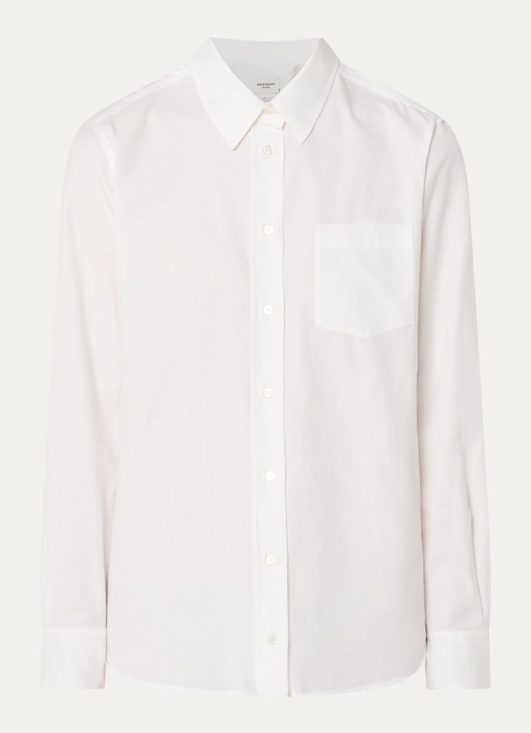 Max Mara Dames Cobalto blouse met borstzak in de kleur Wit