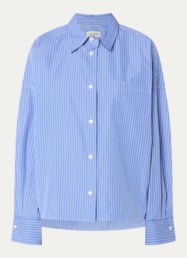 Max Mara Dames Blouse met streepprint in de kleur Kobaltblauw