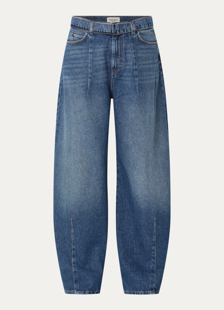 MaxMara Dames Madia high waist wide leg jeans met medium wassing in de kleur Indigo