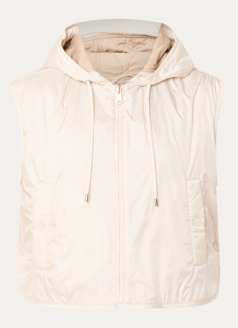 MaxMara Dames Accenni bodywarmer met steekzakken en capuchon in de kleur Creme
