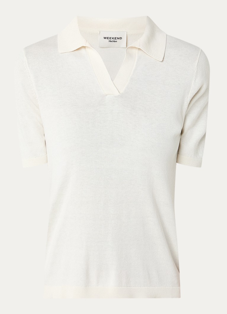 Max Mara Dames Fijngebreide top in zijdeblend in de kleur Gebroken wit