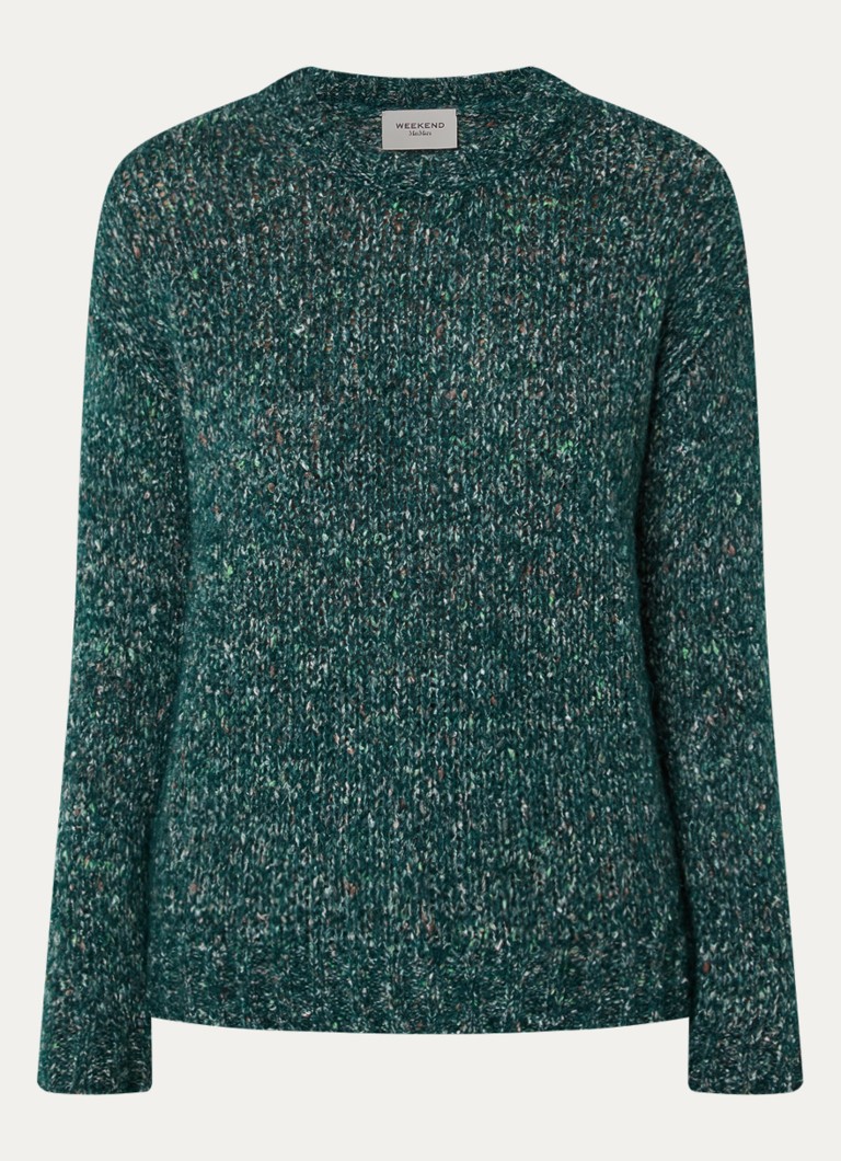 Max Mara Dames Hobby grofgebreide trui in alpaca wolblend in de kleur Donkergroen
