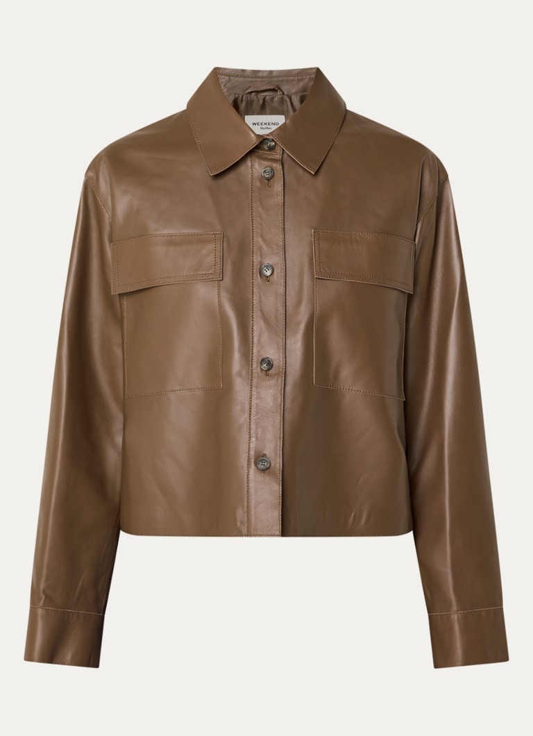 MaxMara Dames Piovra jack van lamsleer met klepzakken in de kleur Bruin