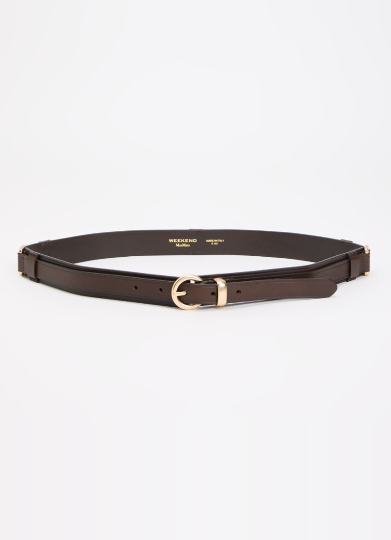 Max Mara Dames Riem van leer in de kleur Donkerbruin