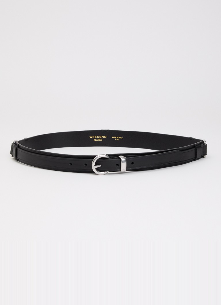 Max Mara Dames Riem van leer in de kleur Zwart