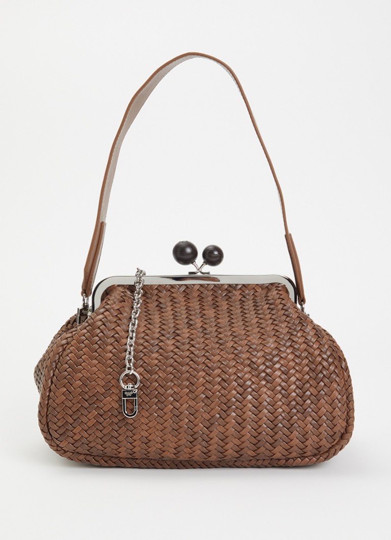 Max Mara Dames Pasticcino M handtas van schapenleer met afneembare schouderriem in de kleur Bruin