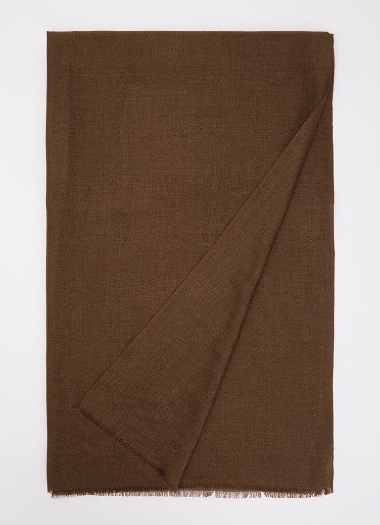 MaxMara Dames Karauche sjaal in kasjmierblend 180 x 80 cm in de kleur Chocoladebruin
