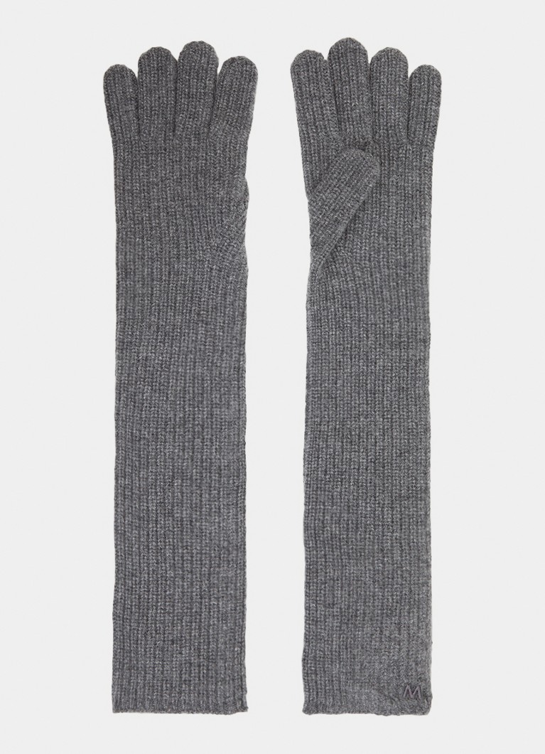 MaxMara Dames Palmi handschoenen van kasjmier in de kleur Grijs