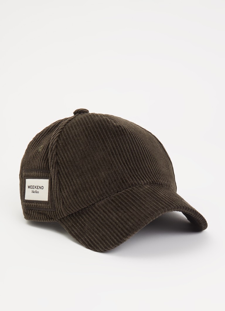 MaxMara Dames Karagno pet van corduroy met logo in de kleur Bronsgroen