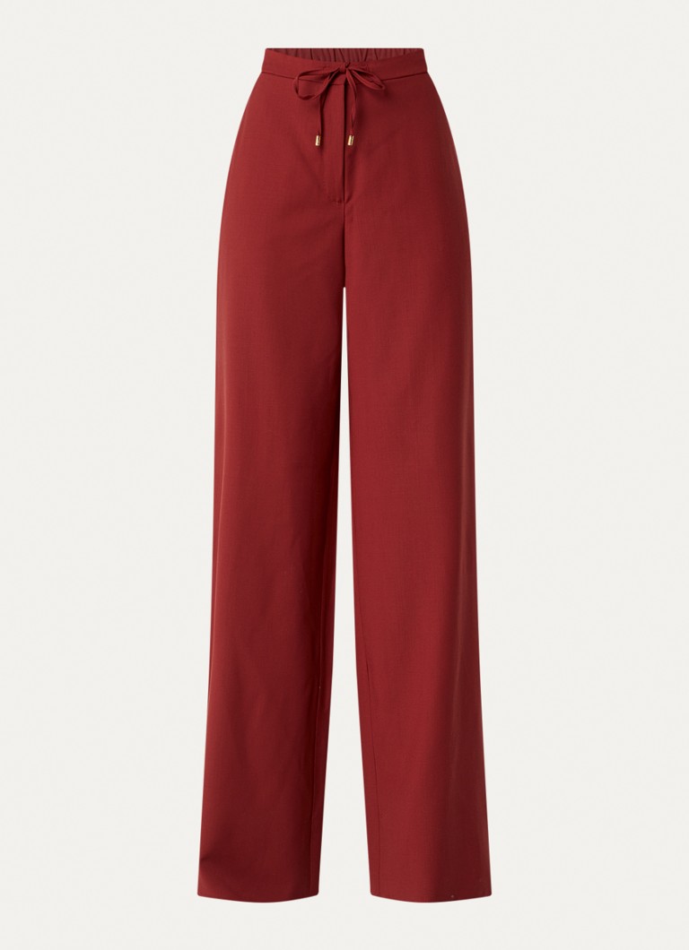 MaxMara Dames High waist wide fit pantalon met steekzakken in de kleur Steenrood
