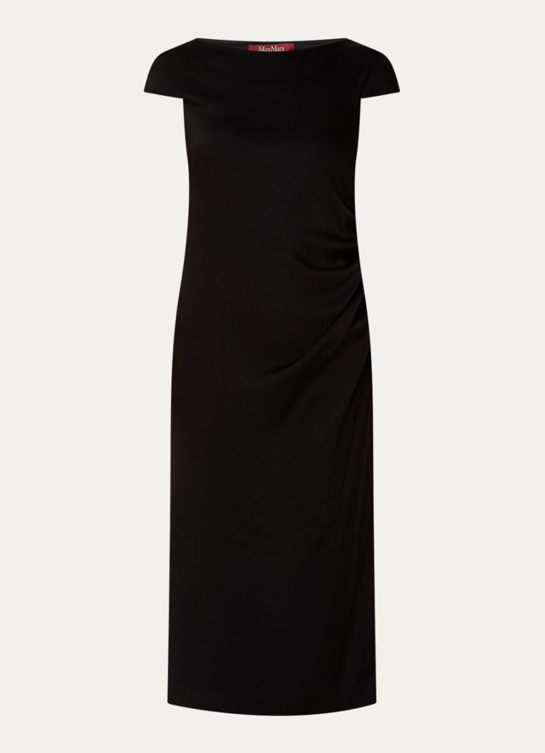 MaxMara Dames Midi jurk met boothals in de kleur Zwart