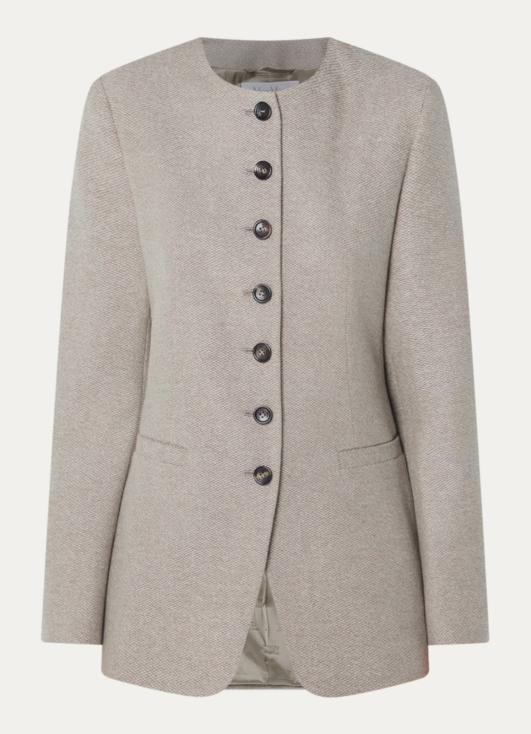 Max Mara Dames Falla mantel van kasjmier met paspelzakken in de kleur Zand