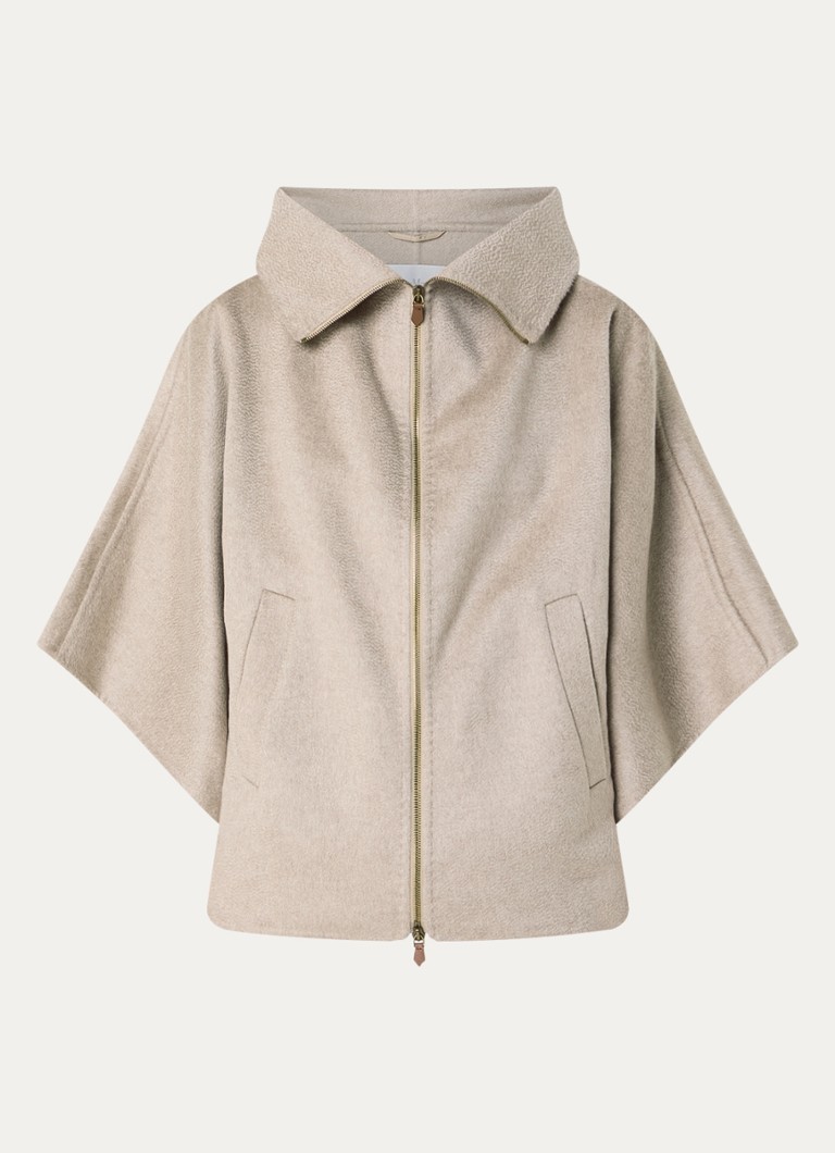 MaxMara Dames Ala mantel van kasjmier met steekzakken in de kleur Beige