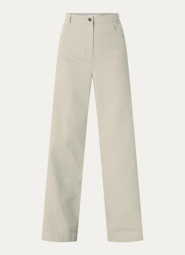 MaxMara Dames Mid waist wide fit jeans met gekleurde wassing in de kleur Beige
