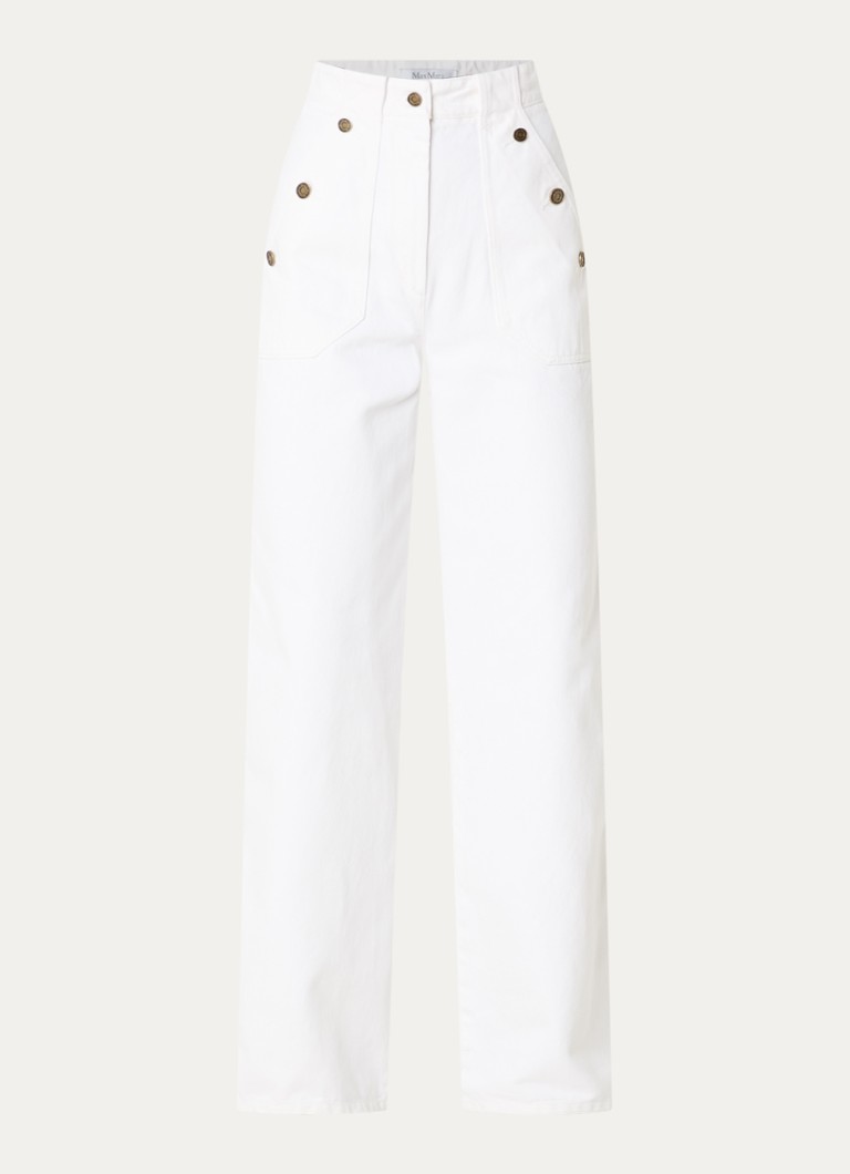 MaxMara Dames High waist wide fit jeans met gekleurde wassing in de kleur Wit