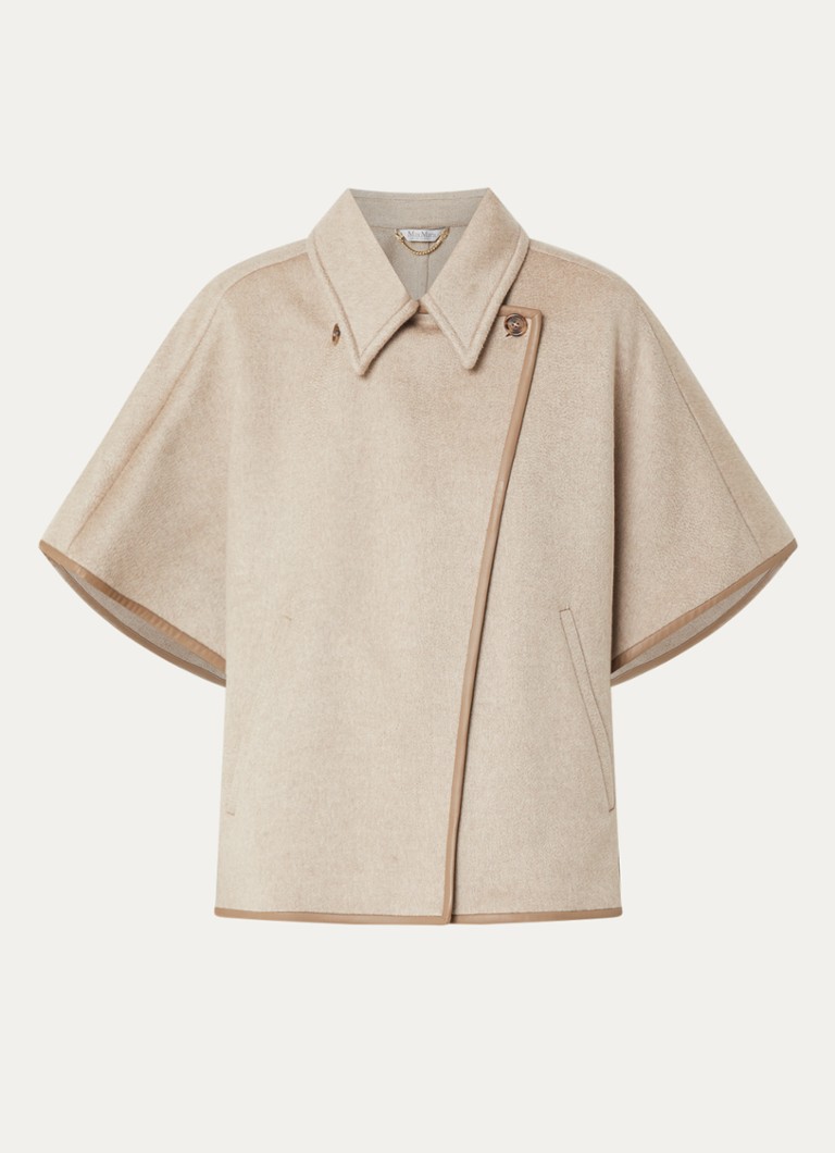 Max Mara Dames Agentile poncho van kasjmier in de kleur Beige