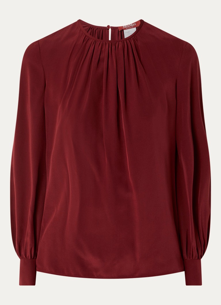 MaxMara Dames Top van zijde in de kleur Bordeauxrood