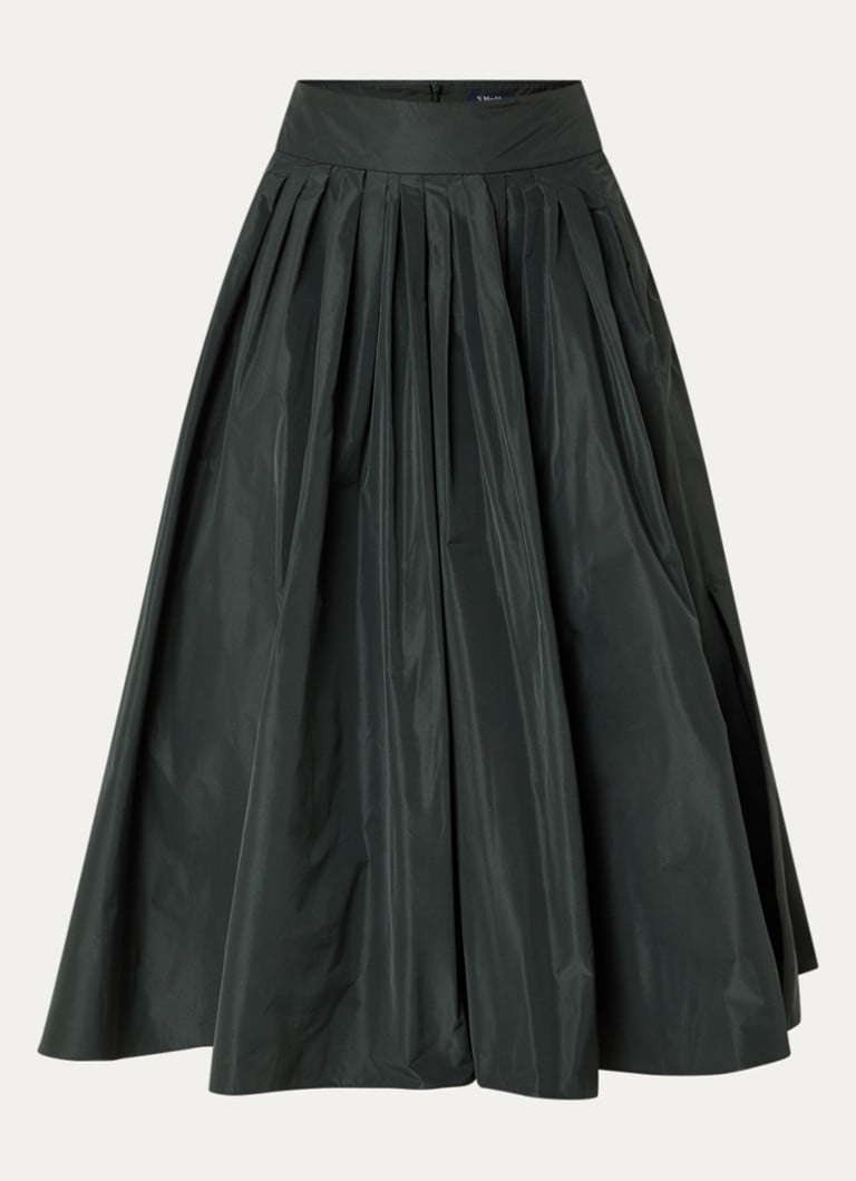MaxMara Dames Midi A-lijn rok met steekzakken in de kleur Bronsgroen
