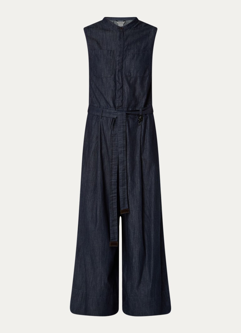 MaxMara Dames Wide fit jumpsuit met steekzakken in de kleur Indigo