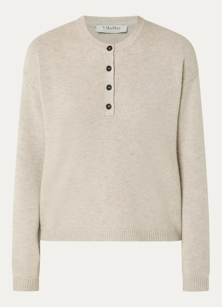 Max Mara Dames Fijngebreide trui in kasjmierblend in de kleur Beige