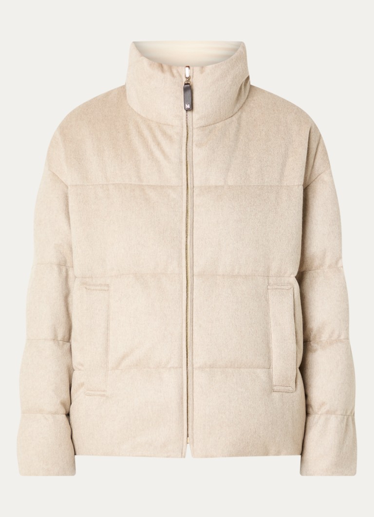Max Mara Dames Pufferjack van kasjmier in de kleur Beige