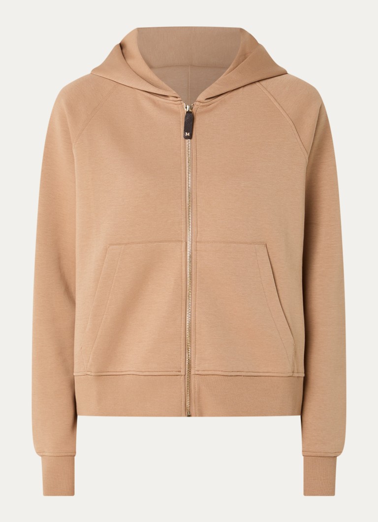 MaxMara Dames Marea sweatvest van jersey met capuchon in de kleur Camel