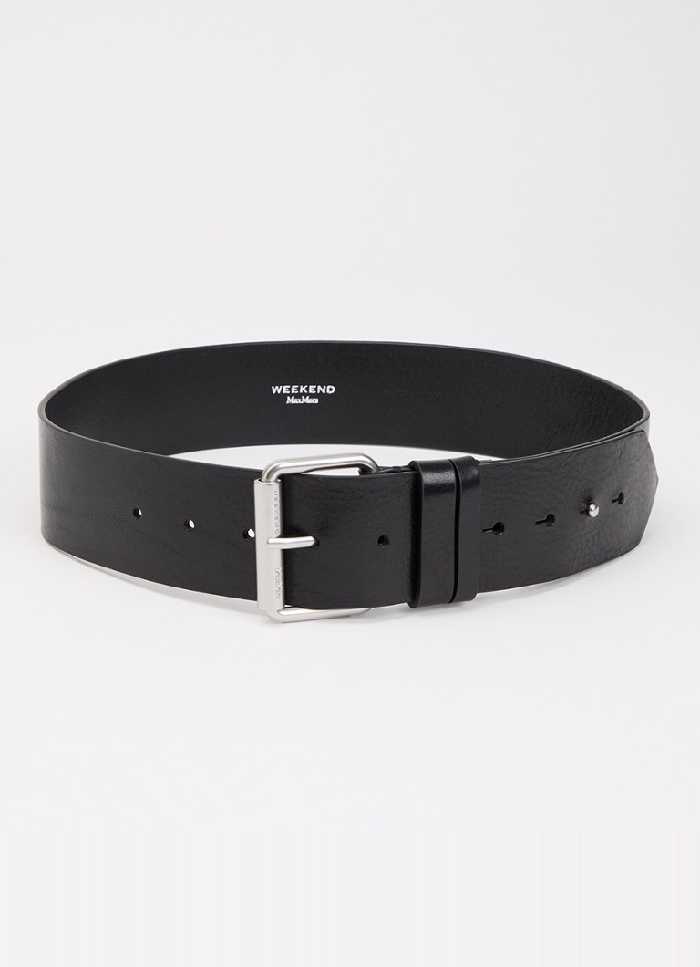 Max Mara Dames Kacarnet riem van leer in de kleur Zwart